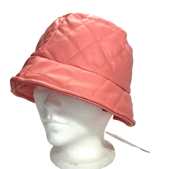 Aqua Pink Bucket Hat Quilted Bloomingdale’s Exclusive Adult One Size New - Picture 1 of 11